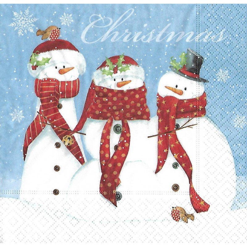 Serviette Family Snowman