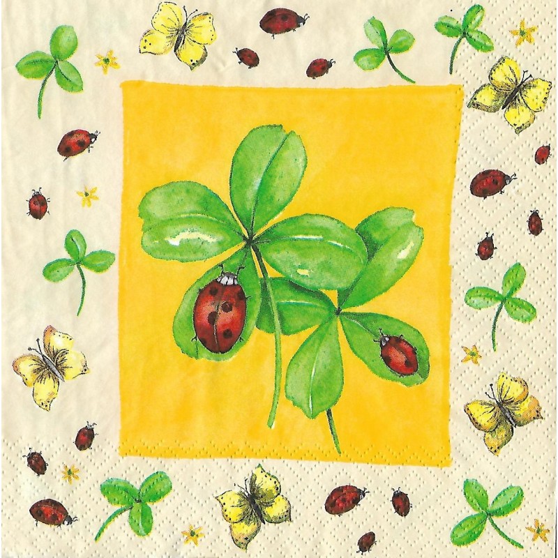 Serviette Kleeblatt beige