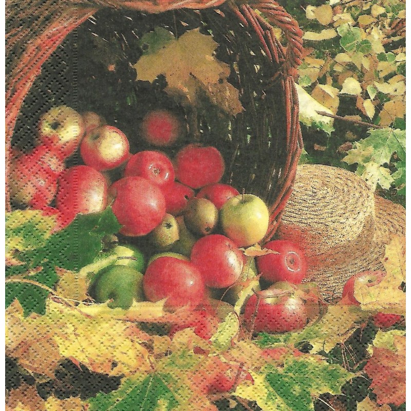 Serviette Korb mit Äpfel