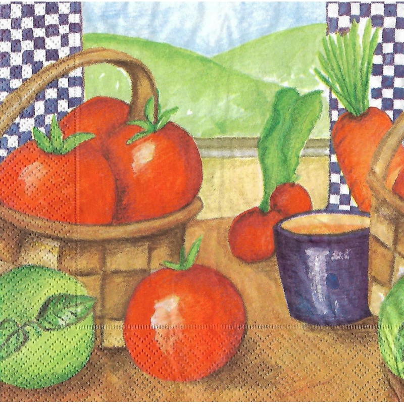 Serviette Tomaten im Korb
