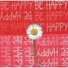 Serviette BE HAPPY rot