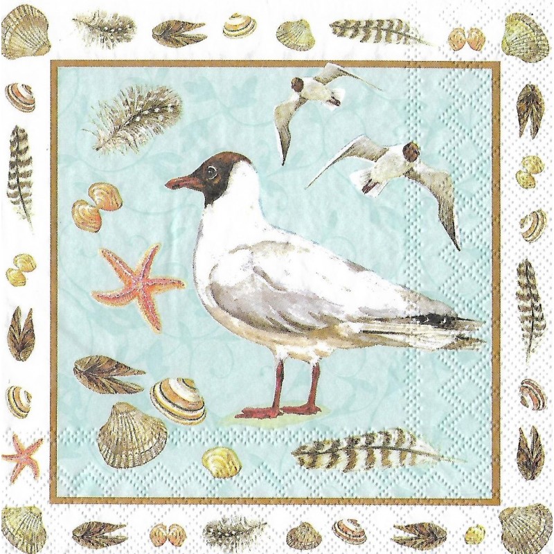 Serviette Möwe blue