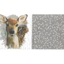 Serviette Rehkitz im Winterwald – Waldtier Motiv