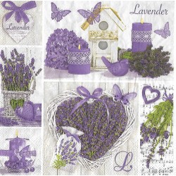 Serviette Lavendel Collage