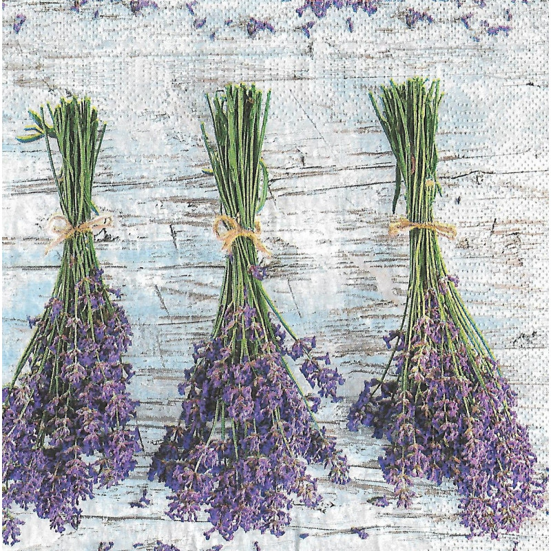 Serviette 3 Sträuße Lavendel