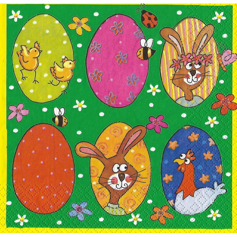 Serviette bunte Eier