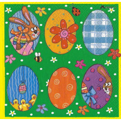 Serviette bunte Eier