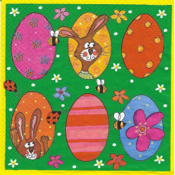 Serviette bunte Eier