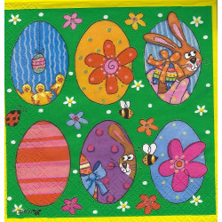 Serviette bunte Eier