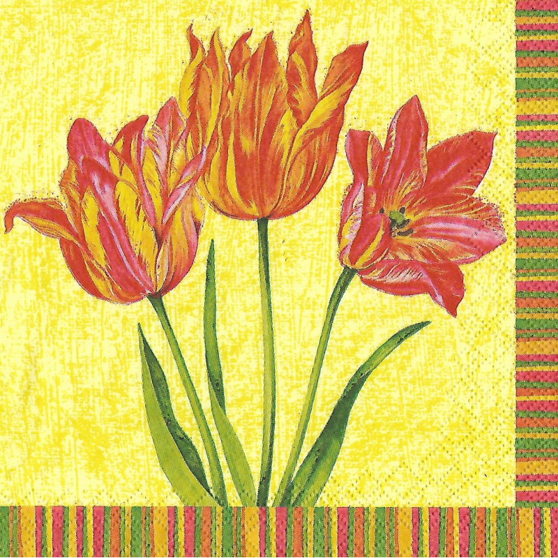 Serviette Drei Tulpen