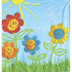 Serviette lustige Blumen