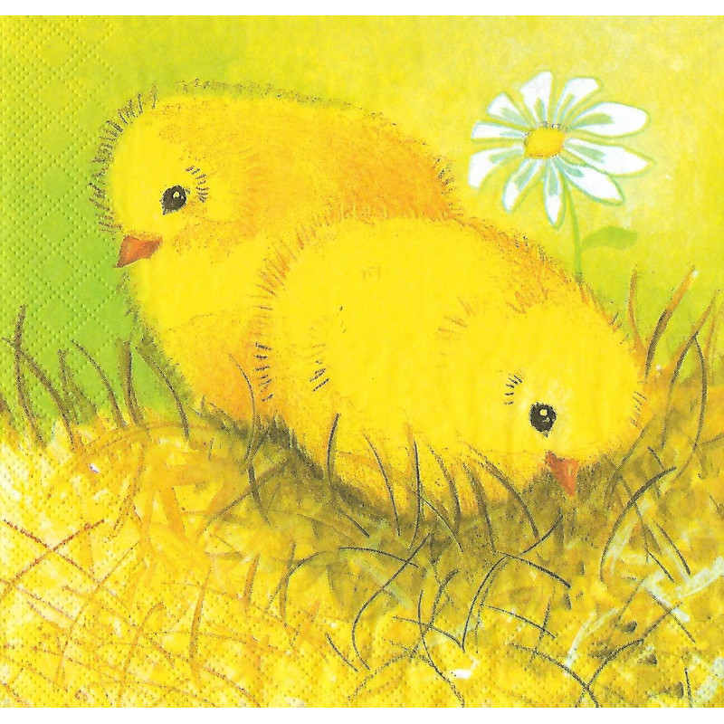 Serviette zwei Küken