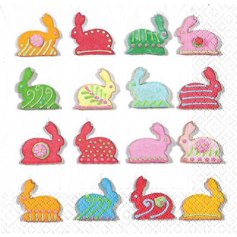 Serviette bunte Hasen