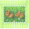 Serviette Hasen auf Wiese