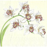 Serviette Orchideenzweig creme