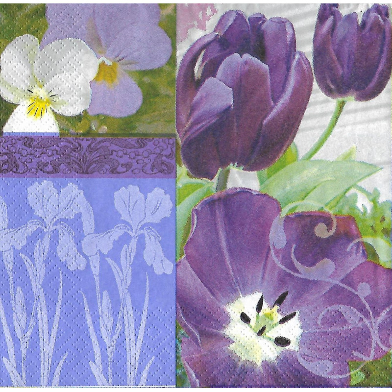 Serviette Tulpen lila