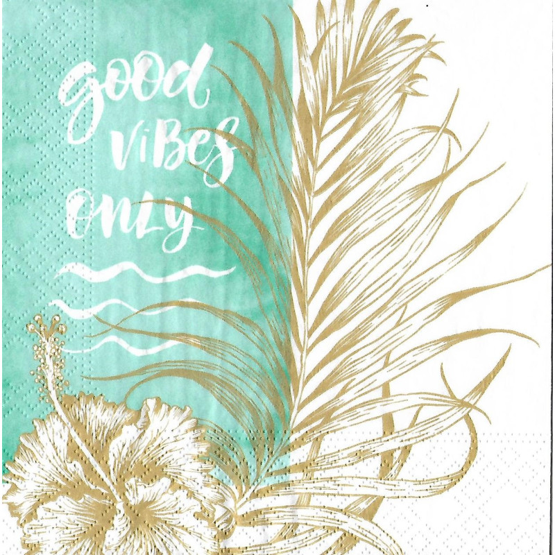 Serviette Good Vibes Only aqua