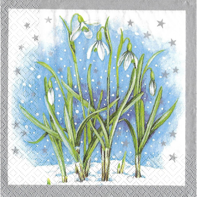 Serviette Schneeglöckchen im Schnee