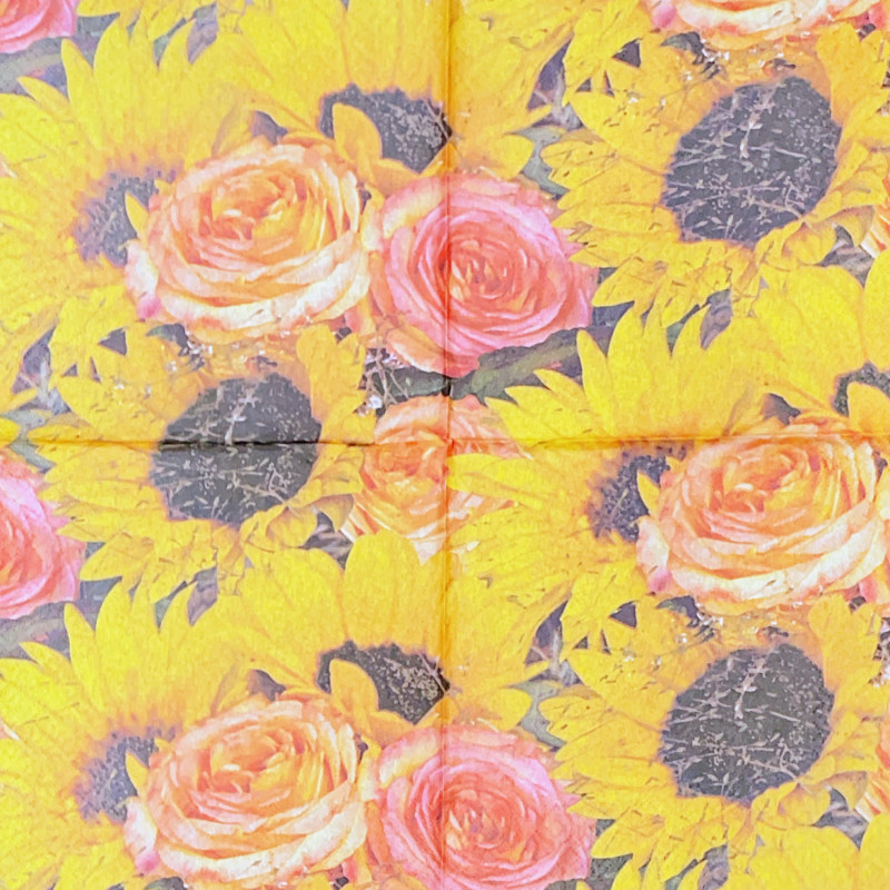 Serviette Sonnenblume & Rose