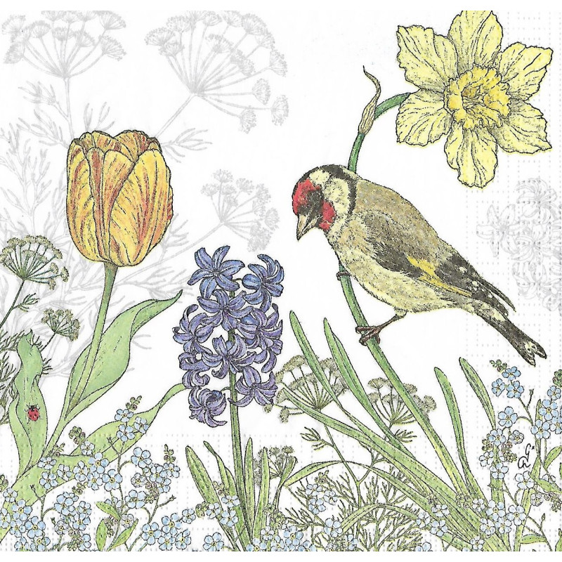 Serviette Frühlingsblumen