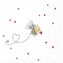 Serviette Bee my Valentine