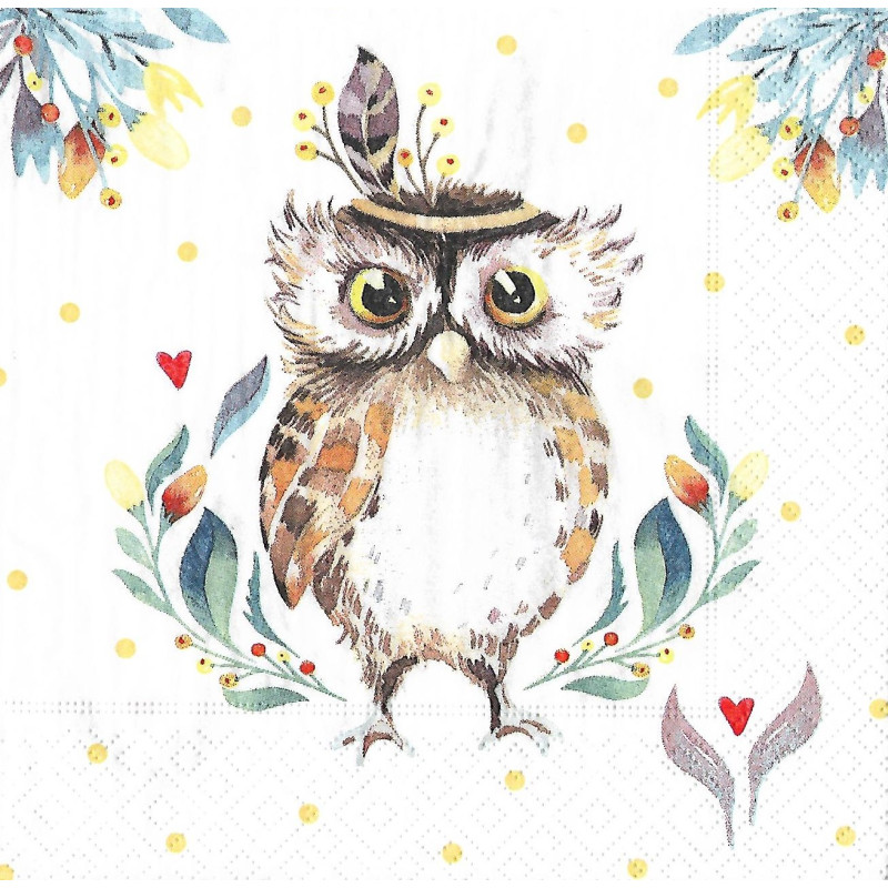 Serviette Flower Owl