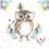 Serviette Flower Owl