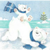 Serviette Eisbär mit Baby