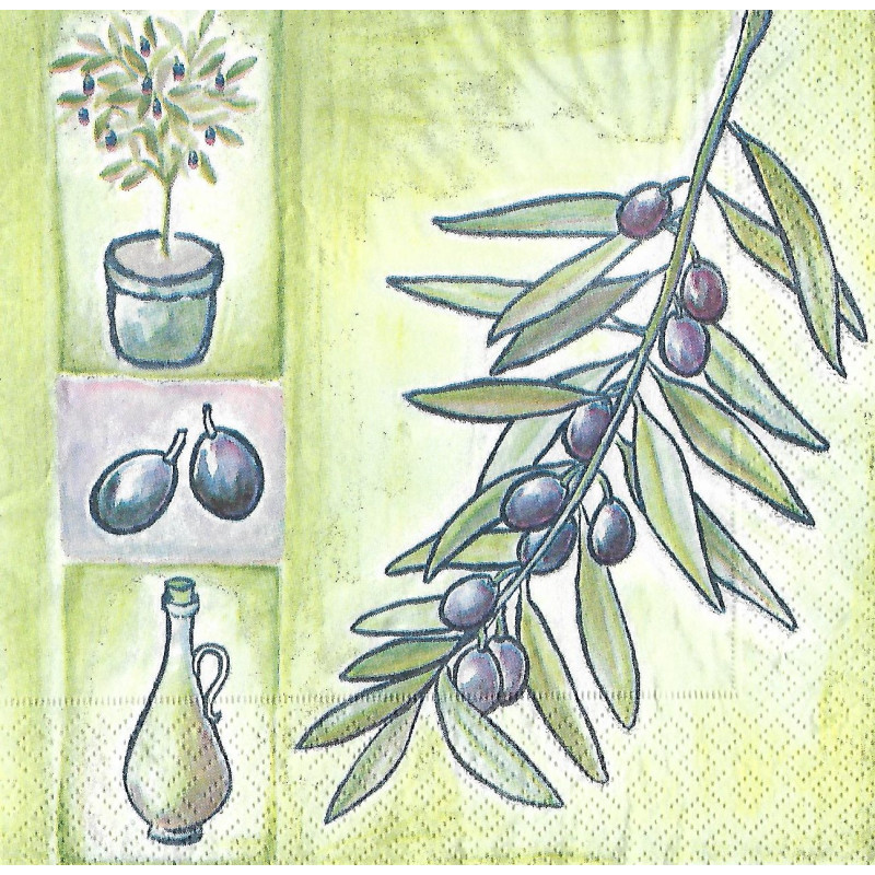 Serviette Oliven