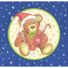 Serviette Weihnachtsbär blau