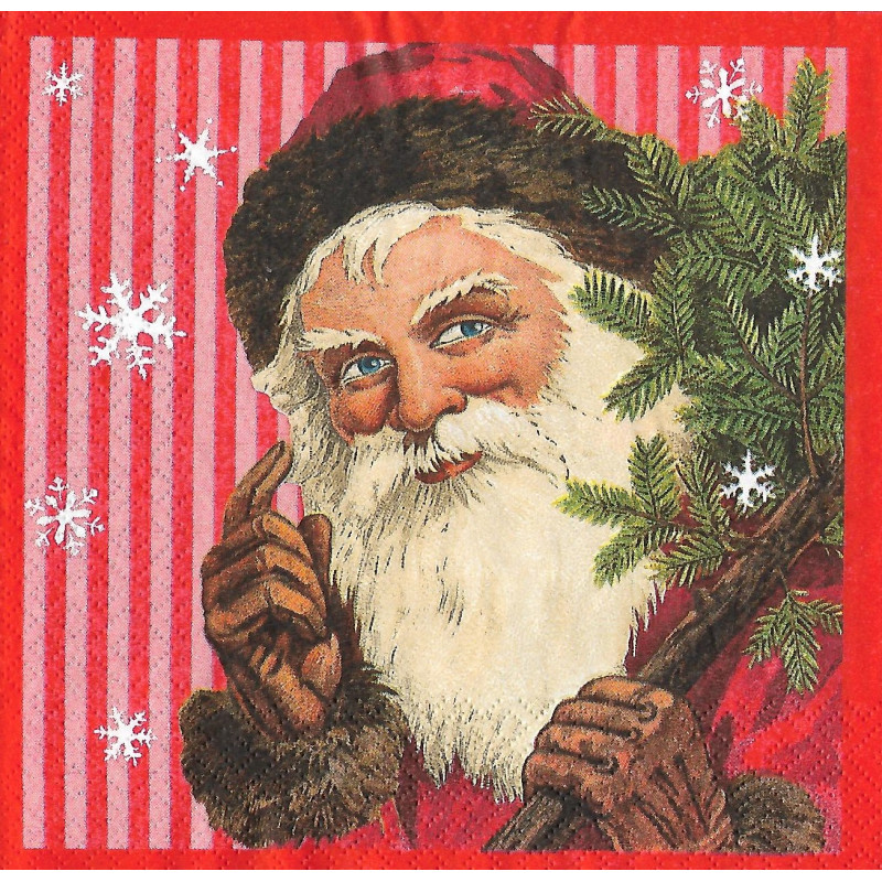 Serviette Weihnachtsmann rot Nostalgie