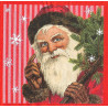 Serviette Weihnachtsmann rot Nostalgie