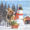 Serviette Schneemann mit Esel