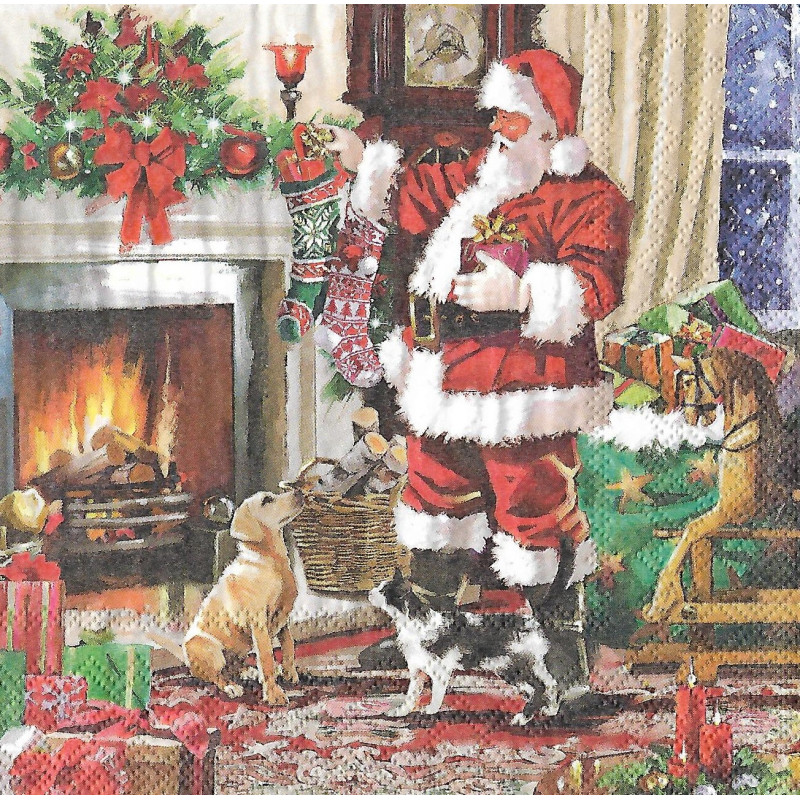 Serviette Santas Weihnachten
