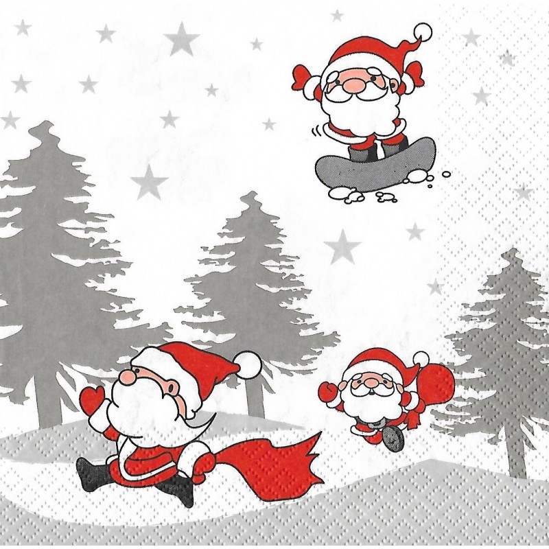 Serviette Comic Santas