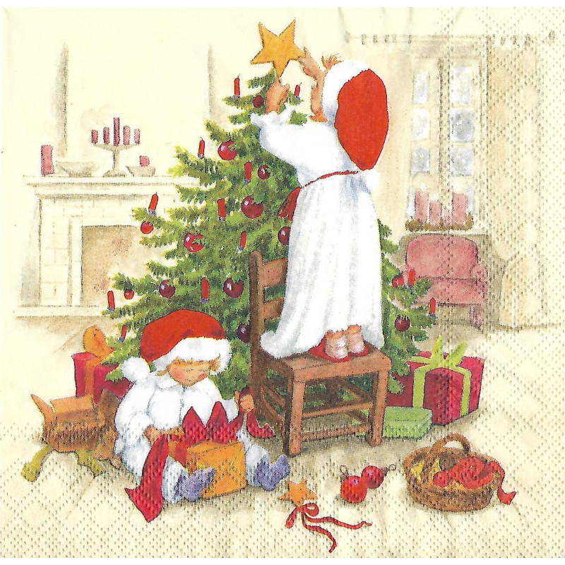 Serviette Waiting for Christmas