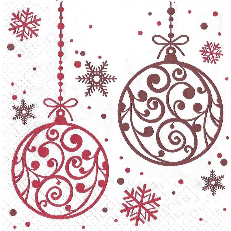 Serviette Weihnachtskugeln