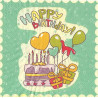 Serviette Happy Birthday green