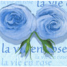 Serviette La vie en Rose blau