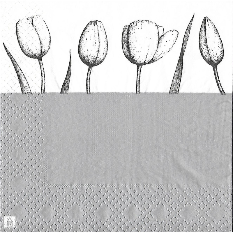 Serviette Tulpe silber