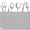 Serviette Tulpe silber