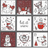 Serviette Süsser Kalender