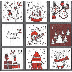 Serviette Süsser Kalender