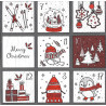 Serviette Süsser Kalender