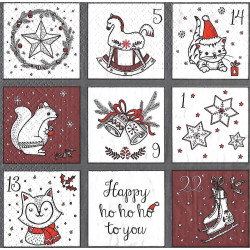 Serviette Süsser Kalender