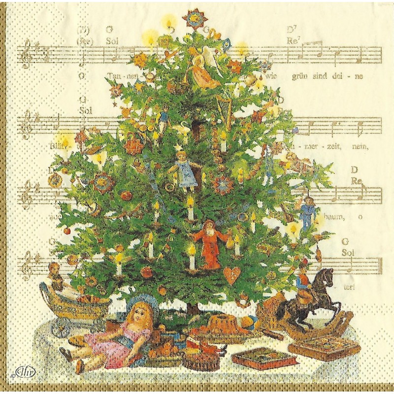 Serviette Tannenbaum cream