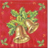 Serviette Weihnachtsglocken Rot