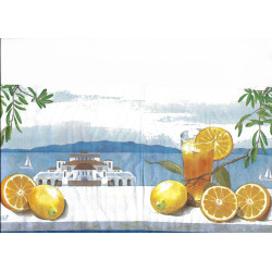 Serviette Zitrone am Meer –...