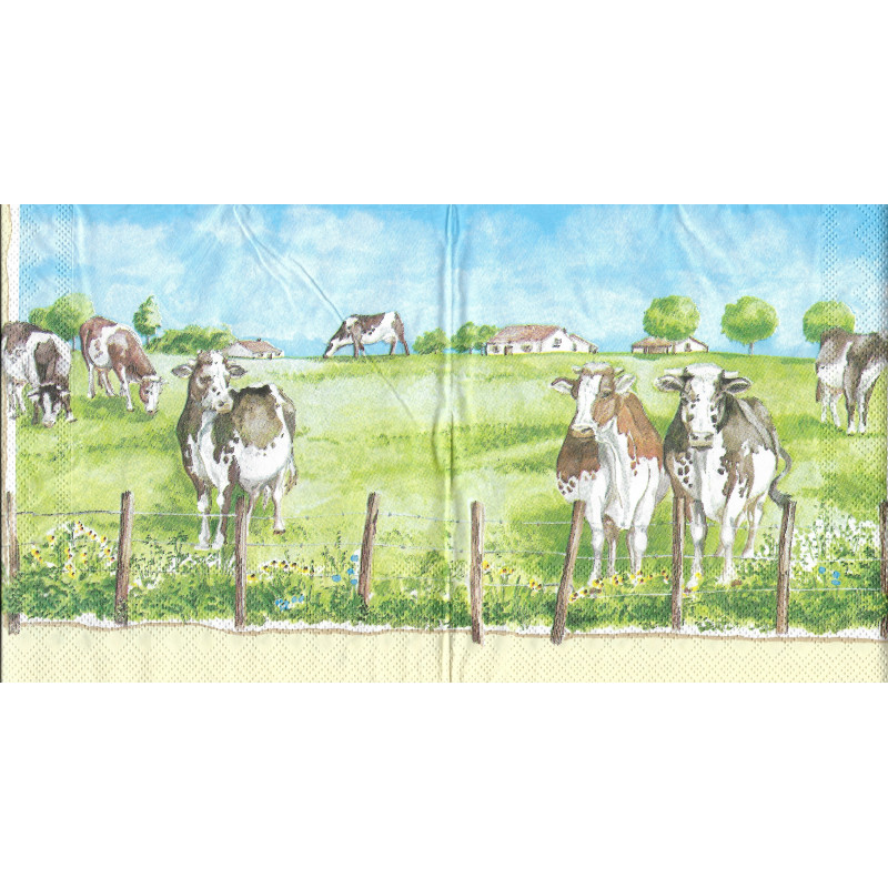 Serviette Kühe auf der Weide – Bauernhof Landschaft