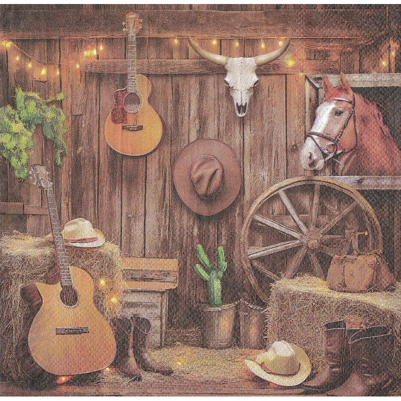 Serviette Western Pferd – Cowboy Ranch Motiv